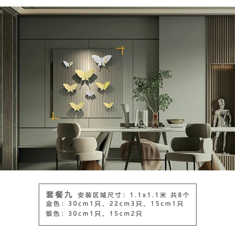 TV Background Wall Sofa Decoration Room Wall Decoration Butterfly Wall Creative Decoration Pendant Decor Aesthetic Oasis Select Package 9