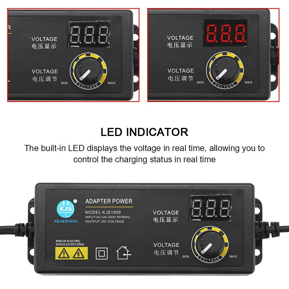 Adjustable Power Supply Adapter 3V-36V 2A 60W Power Adapter with Display Universal AC 220V To DC 12V Adapter Adjustable Charger Oasis Select