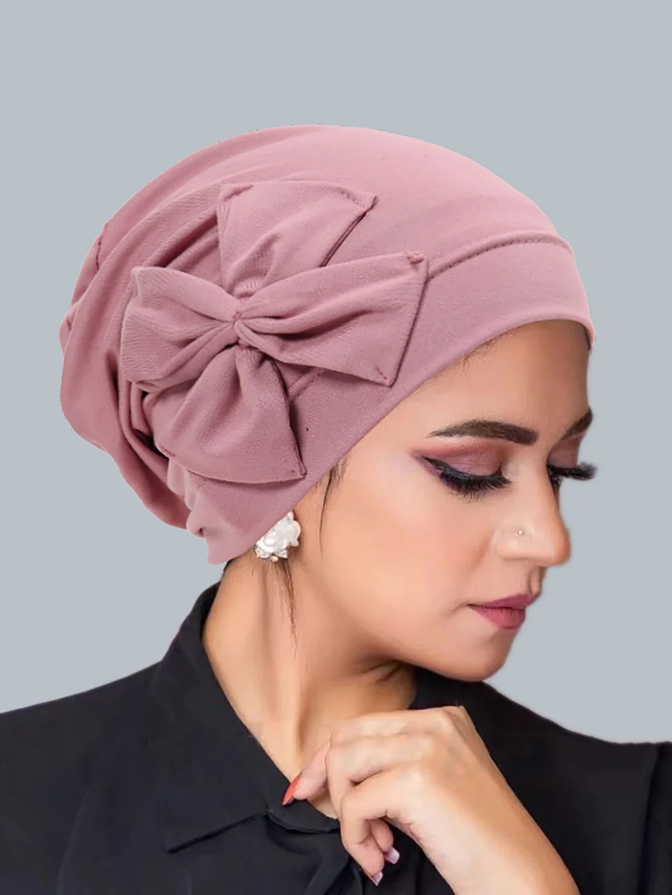 New Muslim Women Inner Hijab Hat Bowknot Turban Indian Bonnet Headscarf Beanies Hair Loss Head Wrap Chemo Cap Turbante Mujer Oasis Select