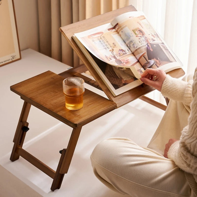 Installation-free folding bed upper table solid wood computer table bedroom home study table notebook bay window bed small table Oasis Select