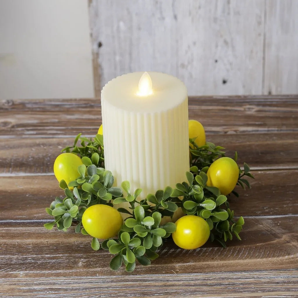 Candle Holder Artificial Table Centerpiece Decor Artificial Lemon Wreath Vivid Pillar Candle Holder For Festival Arrangement Oasis Select
