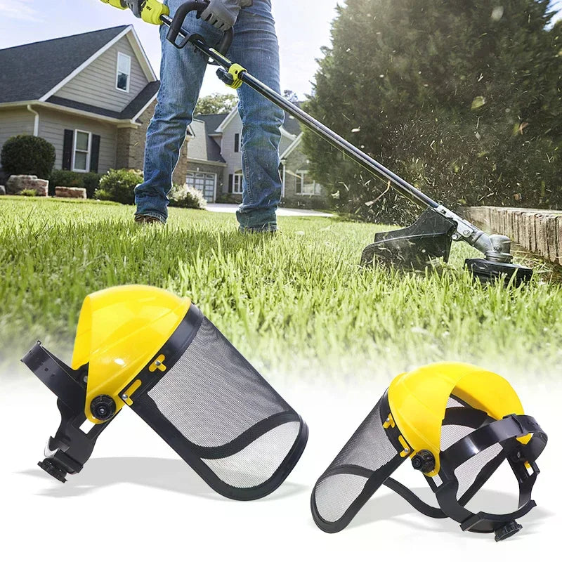 Safety Helmet Hat With Full Face Mesh Protective Mask For Garden Grass Trimmer Logging Brush Cutter Forestry Protection Oasis Select