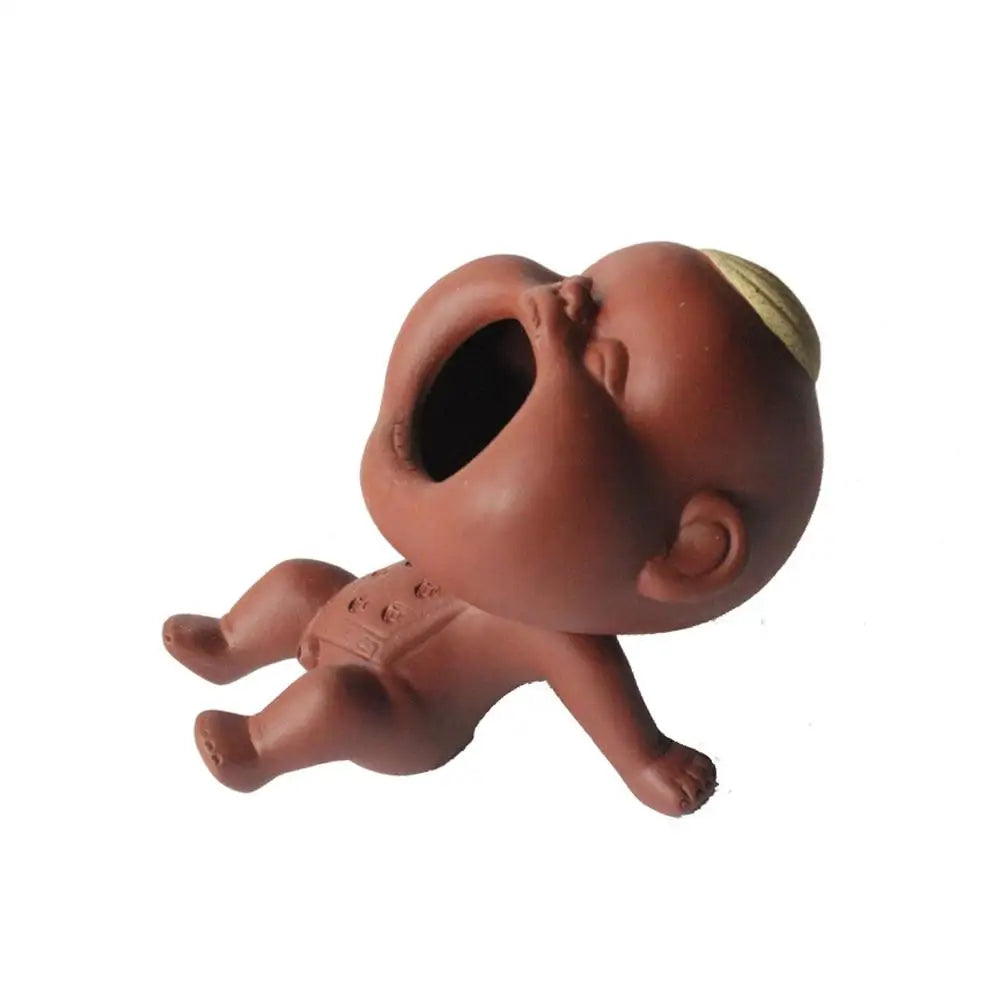 Creative Purple Clay Urinating Boy Tea Pet Fun Peeing Doll Multifunctional Home Tea Tray Kung Fu Tea Set Unique Gift Decor Oasis Select 1pcs