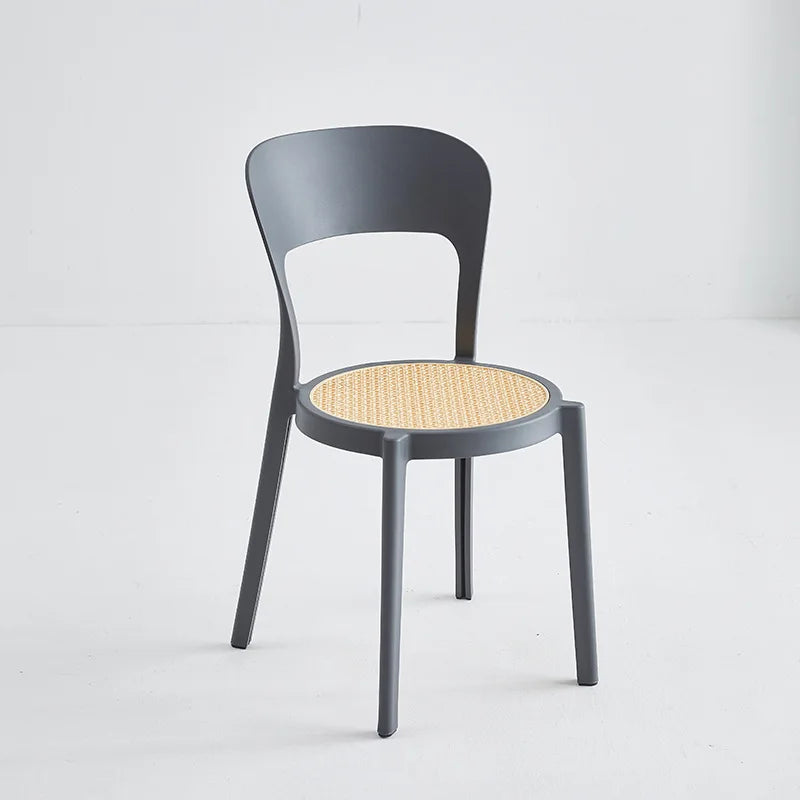 Nordic plastic chair simple dining chair home creative adult back chair modern Internet celebrity stackable desk chair Oasis Select Grey 2 pieces