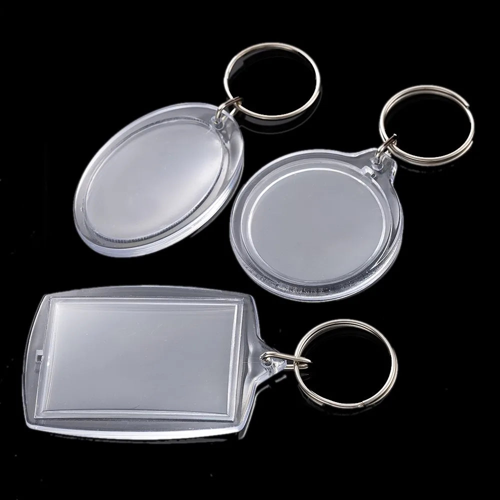 5pcs Acrylic Photo Frame Keychain Holder Photo Picture Insert Blank Keyring with Split Ringfor DIY Craft Jewelry Making Oasis Select