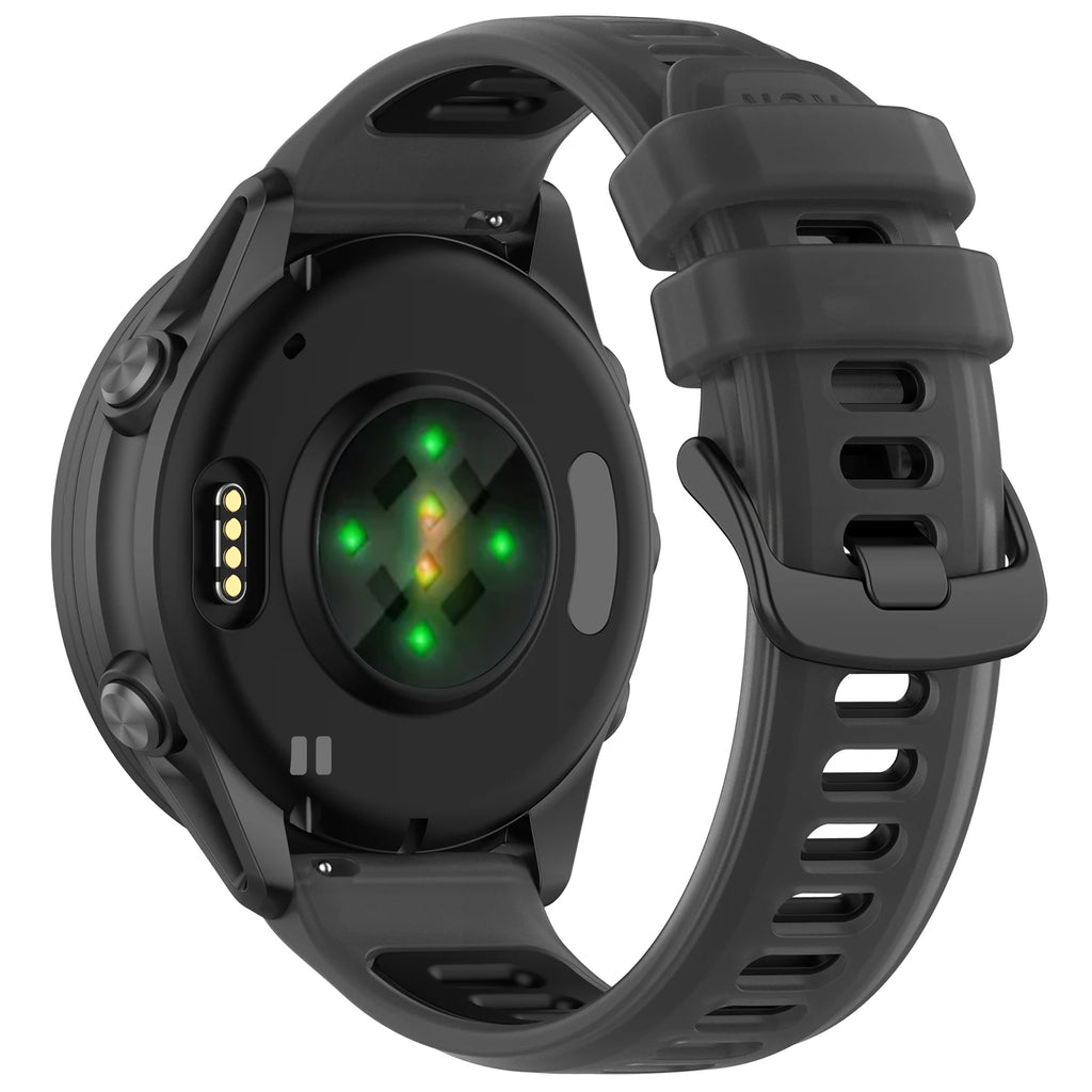 Two-Tone Silicone Strap for Garmin – 22mm & 20mm Quick Release Watch Band Strap Oasis Select black 20mm