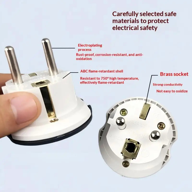 Professional Travel Adapter from AU US UK CN To EU KR; 16A 250V Wall Socket Converter; Comes with Dual Round Socket Oasis Select