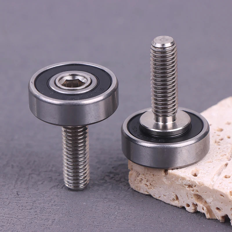 1/2Pcs Stainelss Steel M8 Thread Screw Roller Bearings, JS600026-8C2L25M8 OD 26mm for Door and Window Oasis Select 2pcs