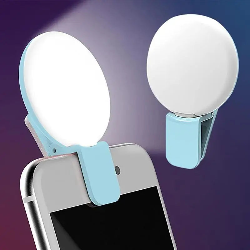 Mobile Phone LED Selfie Ring Light Portable Mini Durable Practical Three Stop Dimming Circle Photography Clip Fill Light Oasis Select