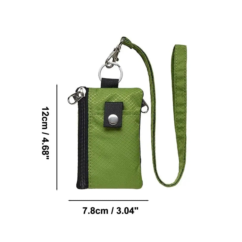 Mini Slim Zipper Keychain Wallet – Water-Resistant Card Holder