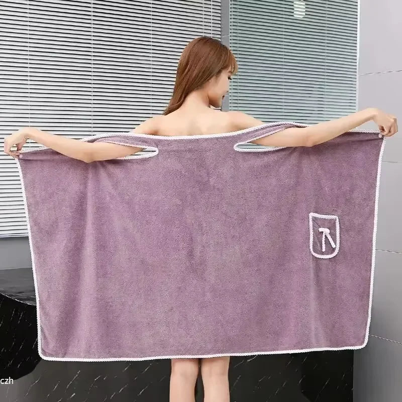Womens Bath Towels Girls Wearable 140*85Cm Fast Drying Bathing Beach Spa Bathrobes Wash Clothing, Shower Bath And Gym Towel Oasis Select purple