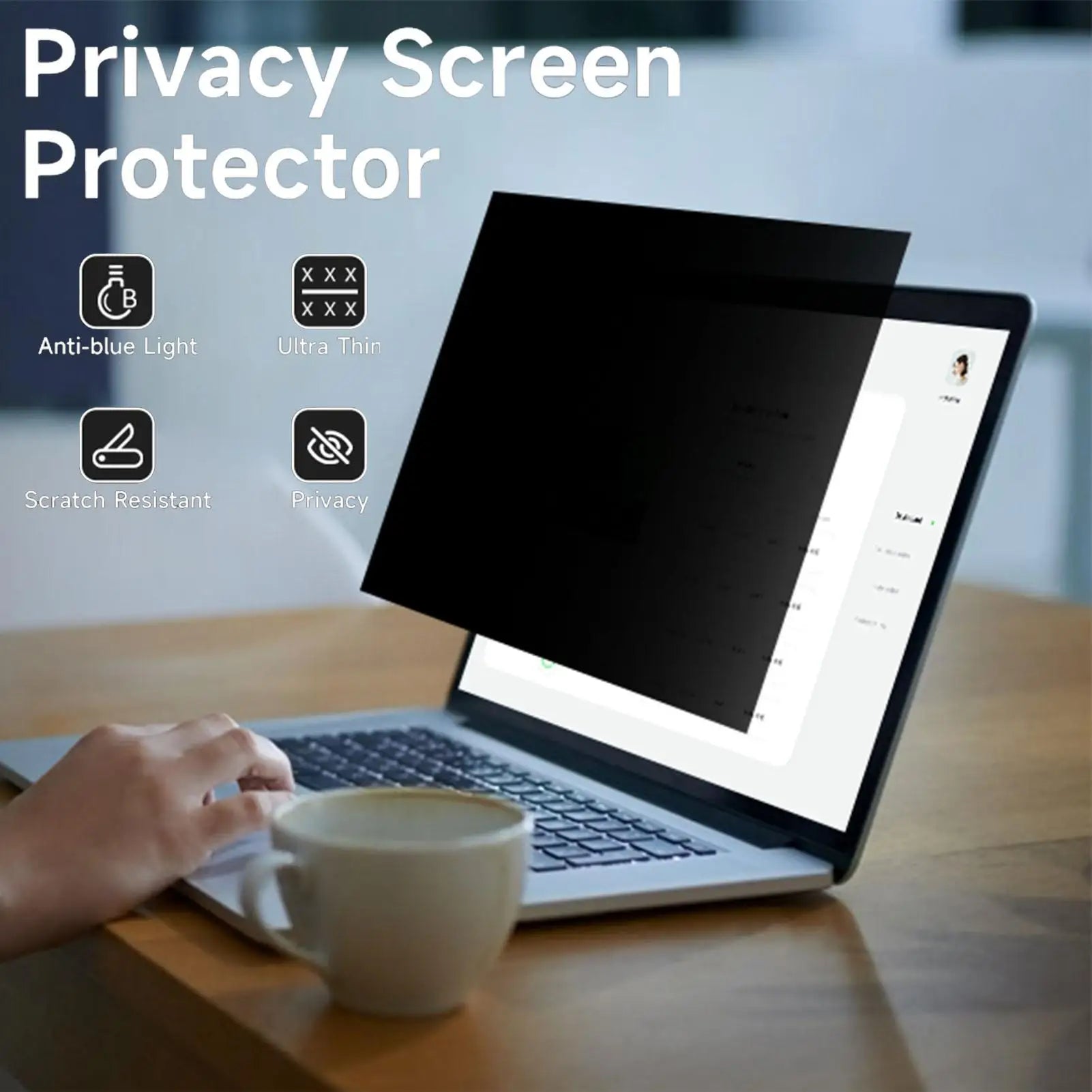 Privacy Screen for Laptop Computer Screen Privacy Shield Removable Anti-Scratch Protector Film for Computer Monitor and Laptop Oasis Select