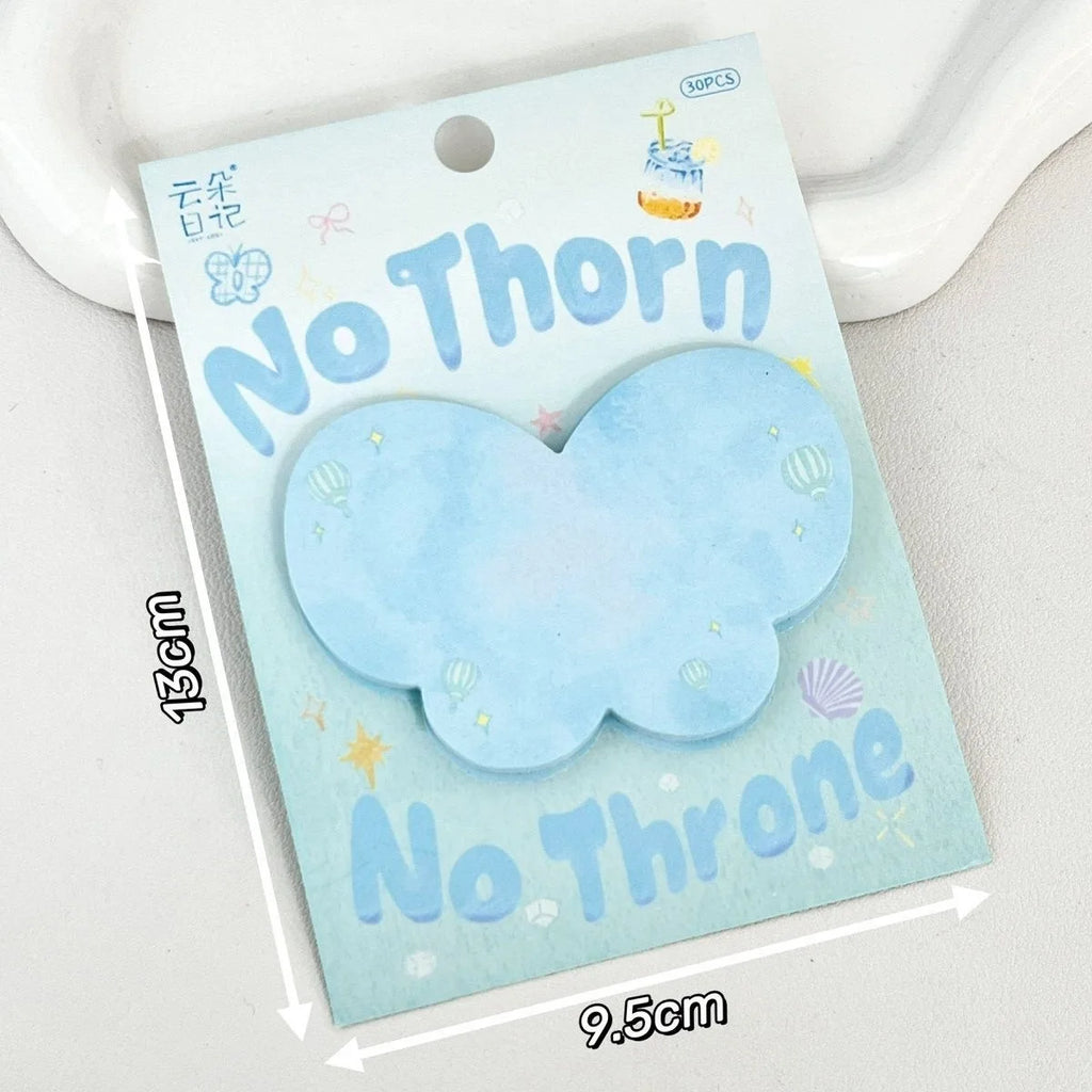 30 Sheets of Paper Special-shaped Notes Ins High-value Students Simple Korean Sticky Message Journaling Stationery Stickers Oasis Select C