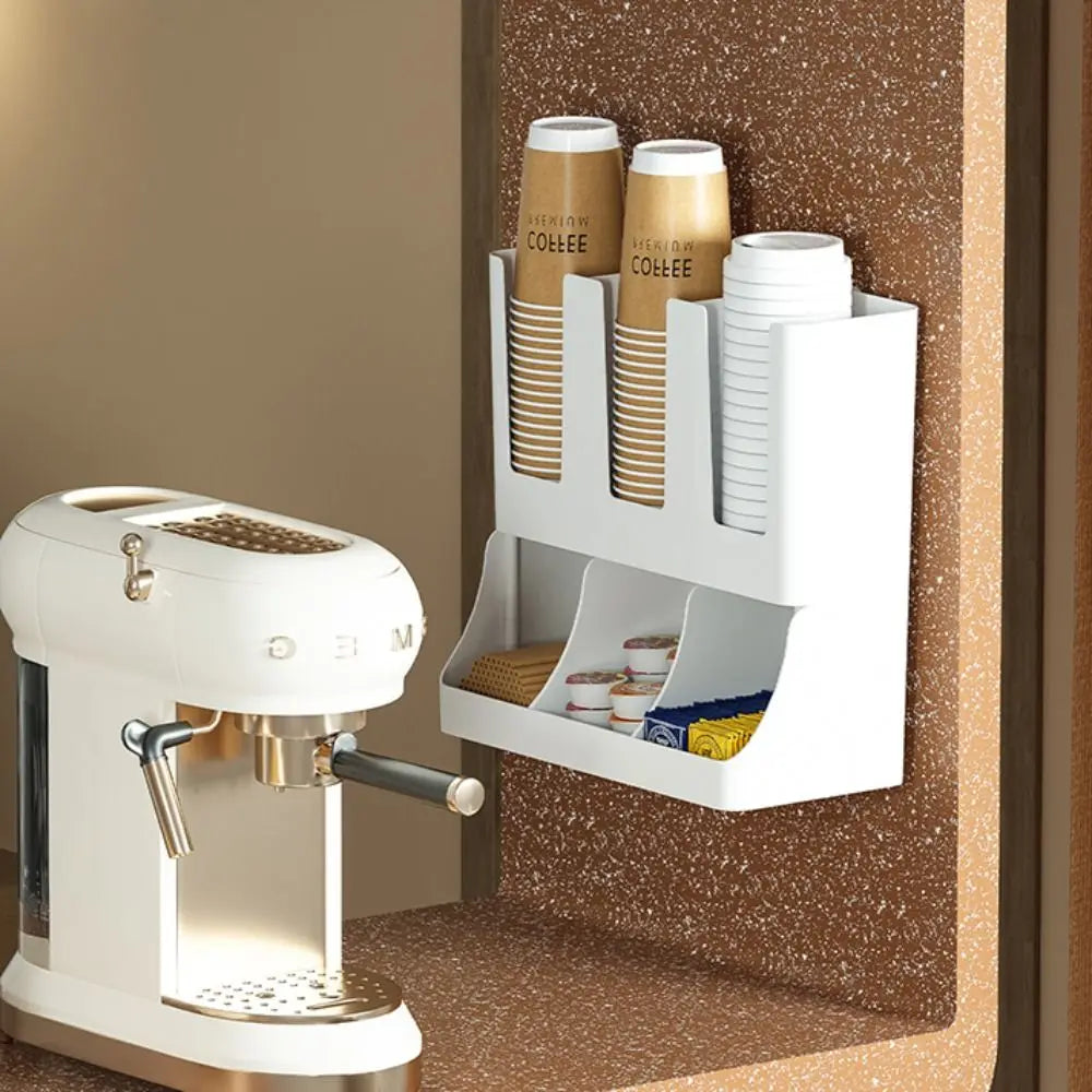 6-Compartment Paper Cup Dispenser & Organizer Rack