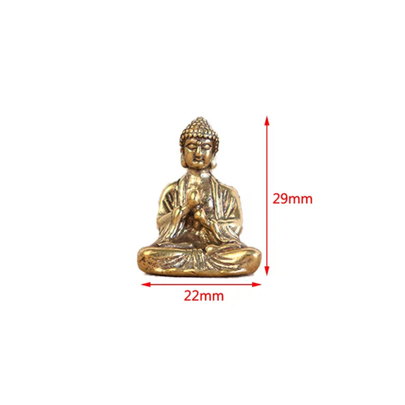 Mini Solid Copper Sakyamuni Buddha Statue Ornament Miniature Figurines Oasis Select