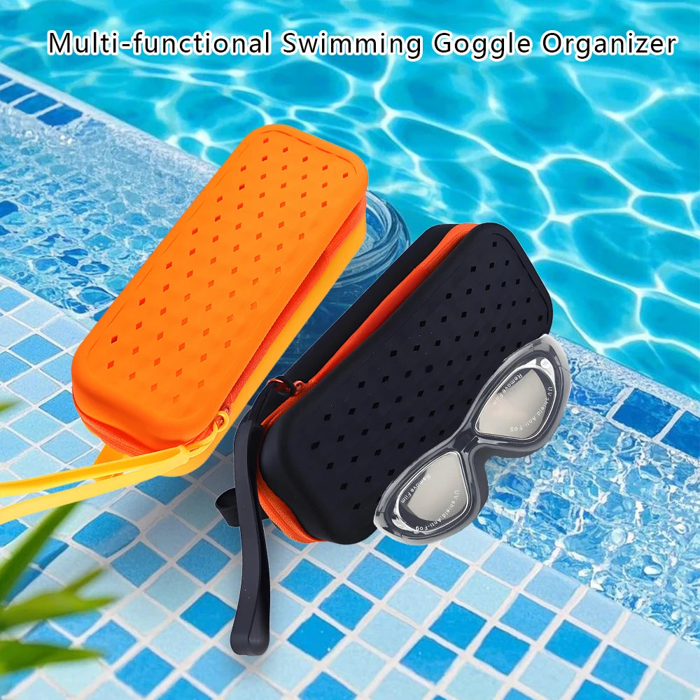 Waterproof Silicone Glasses Case for Swimming, Soft & Breathable Eyeglasses Protector Bag, Swim Gear Accessories Storage Pouch Oasis Select