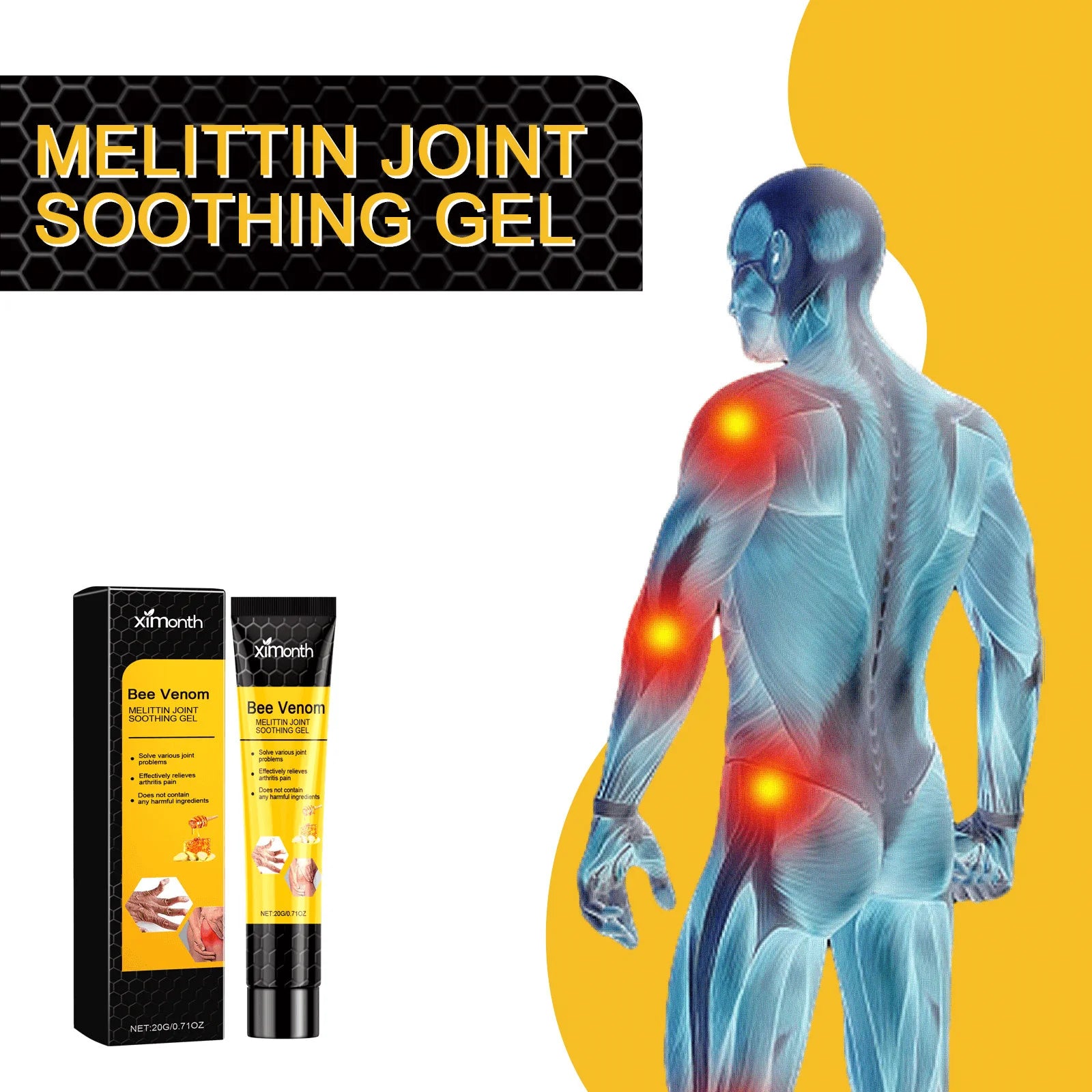 Bee Venom Joint Therapy Gel – Pain & Muscle Soreness Relief Joint Relief Gel Oasis Select