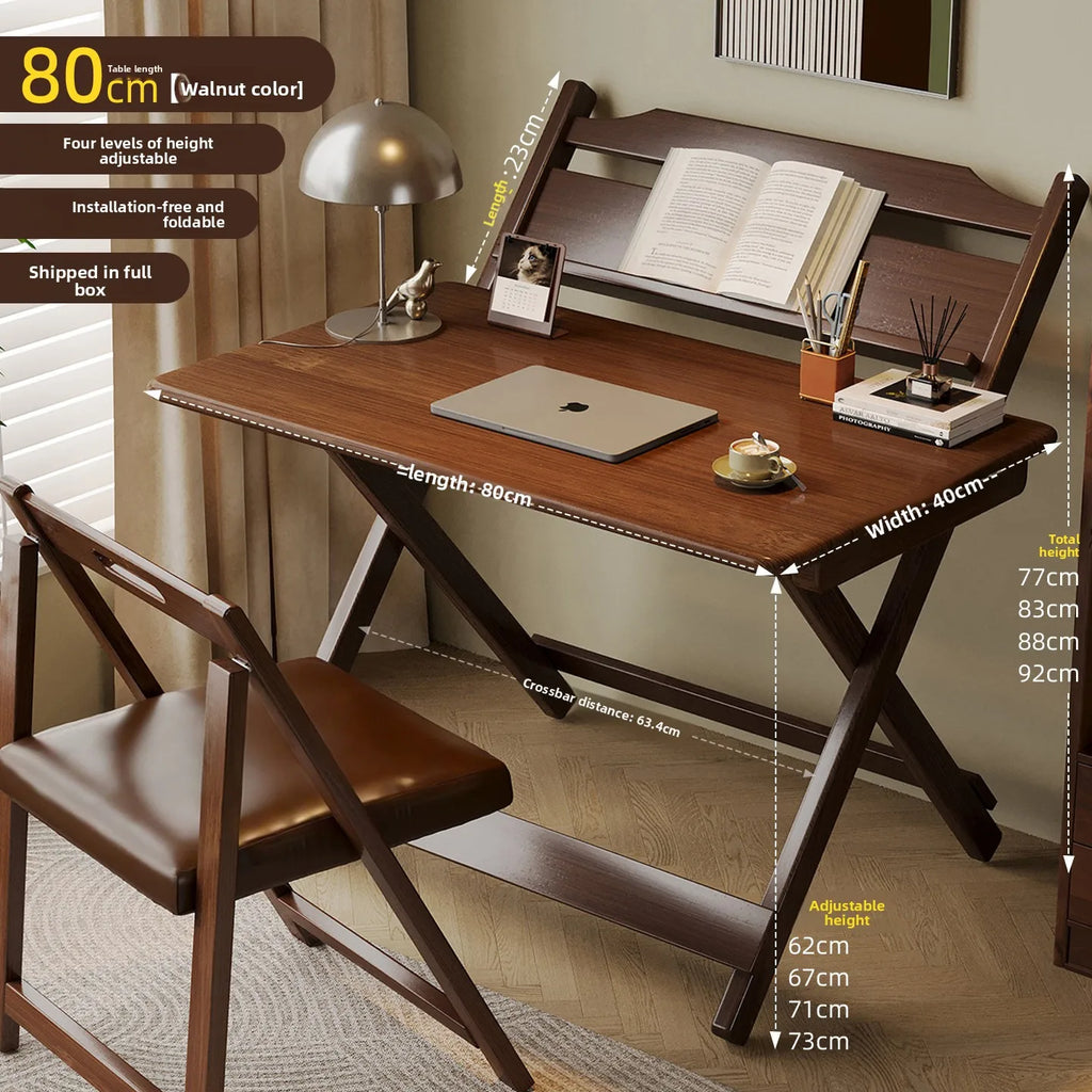 Foldable desk Small apartment Multifunctional household children's table Living room dining table solid wood study table Oasis Select 80 lengths