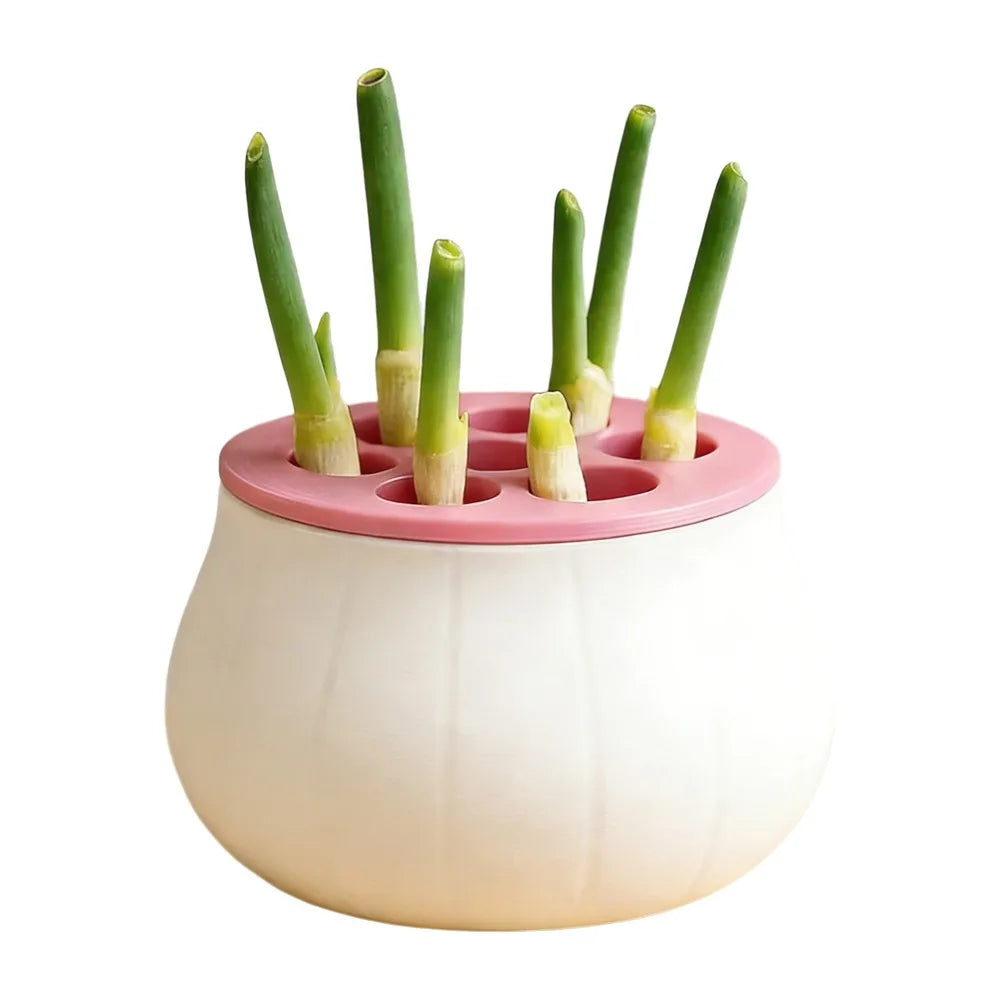 Vertical Hydroponic Green Onion Planter | 7-Hole Space-Saving Hydroponic Planter Oasis Select Pink