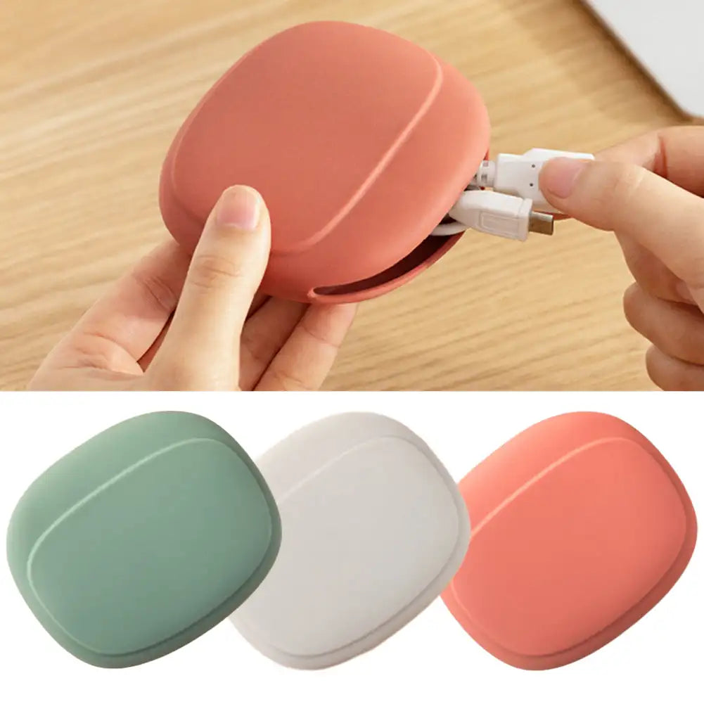 Silicone Cable Organizer Bag – Portable Travel Cable Winder