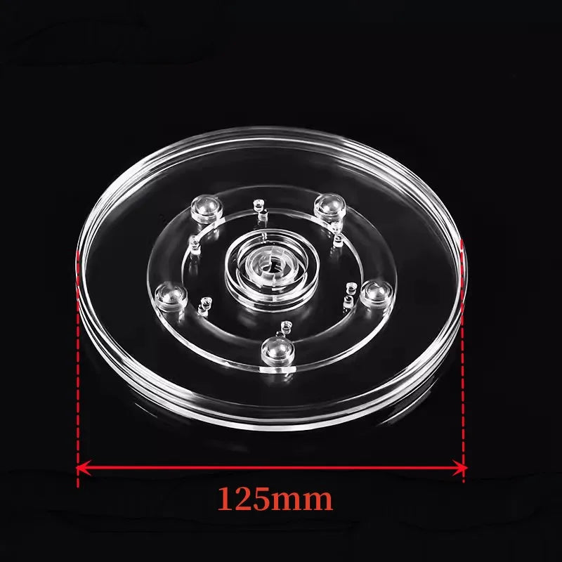 Turntable Acrylic 360 Rotating Display Stand Transparent Round Base Lazy Susan Jewelry Decor Swivel Plates Furniture Hardware Oasis Select 5 inch