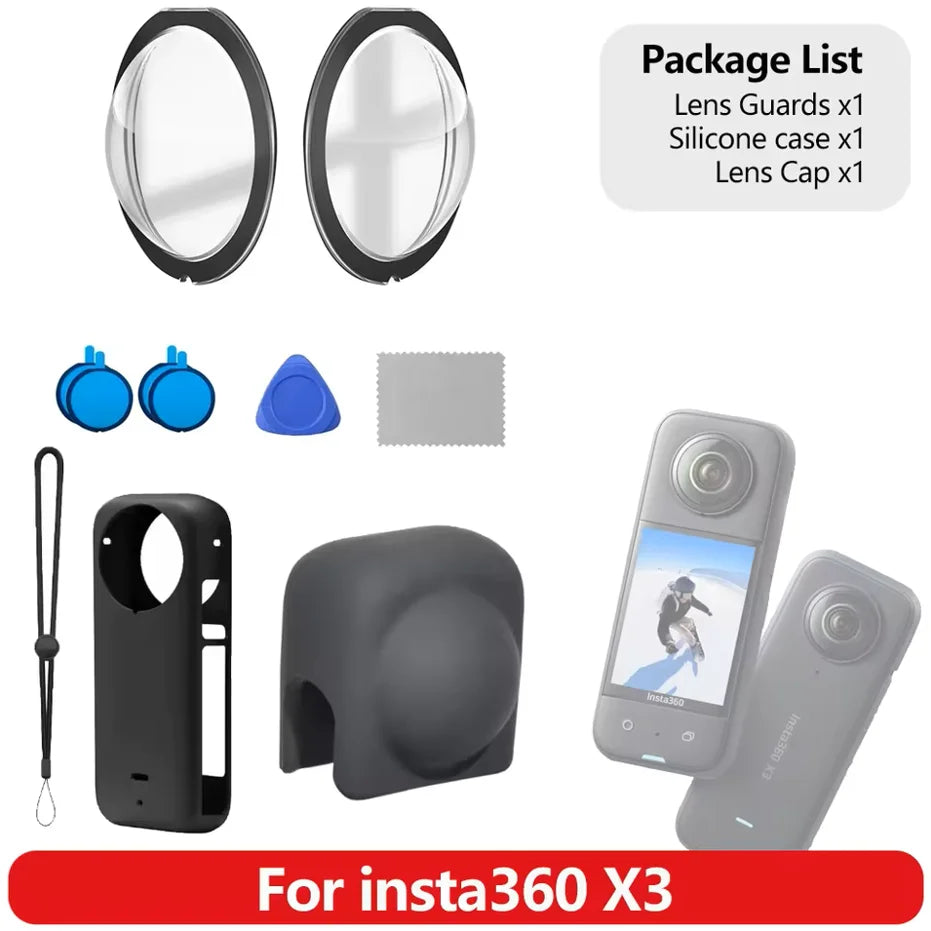 Insta360 X3 Accessories Kit – Lens Guard, Screen Film & Case