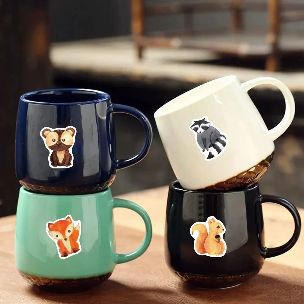 500Pcs/Roll Heterotypic Forest Animals Stickers 2.5cm/1.0'' Art Labels Learning Rewards, Adorn Gifts for Watercup Phone PC Pad Oasis Select