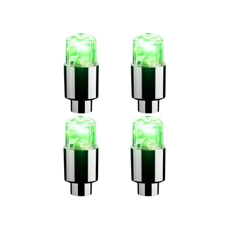 2/4/6/8Pcs Car Light Bicycle LED Tire Lights Universal Car Neon Lamp Valve Cover Lights Tire Colorful Flashing Bulb Decoration Oasis Select 4pcs Green