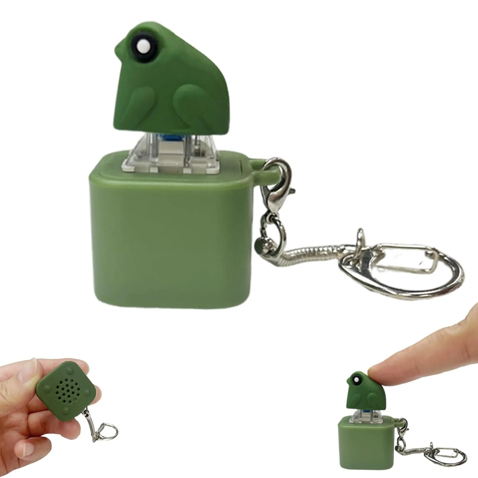 Croaking Frog Keychain LED Fidget Clicker – Stress Relief Gift Fidget Keychain Toy Oasis Select