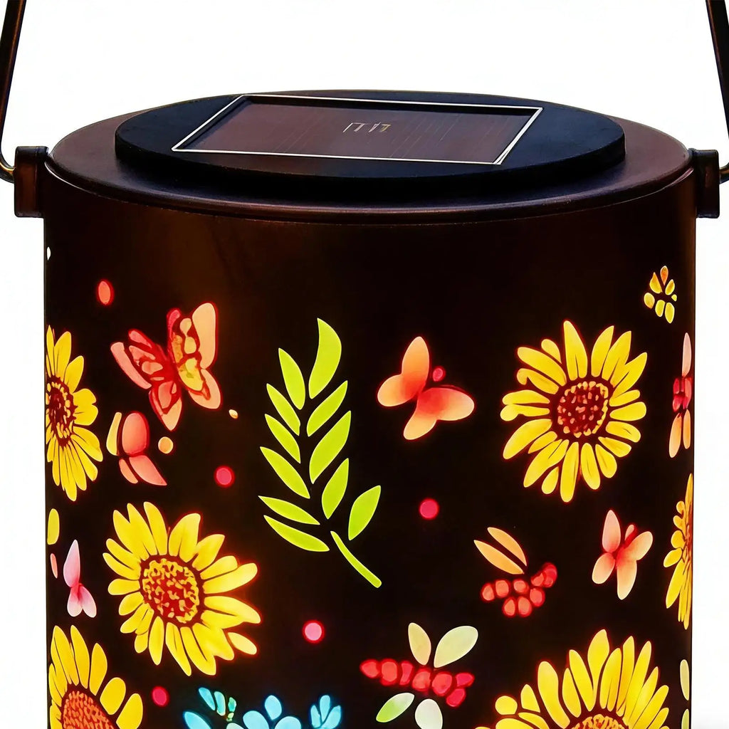 Solar Powered Sunflower Light Shadow Light Waterproof Outdoor Light For Night Pathway Lawn Garden Patio Decor Colorful Light Oasis Select