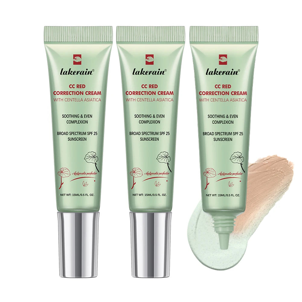 3Pcs /Set CC Cream Centella Korean Makeup Foundation Foundation Cream for Face Base Makeup Color Changing Liquid Foundation Oasis Select 3pcs