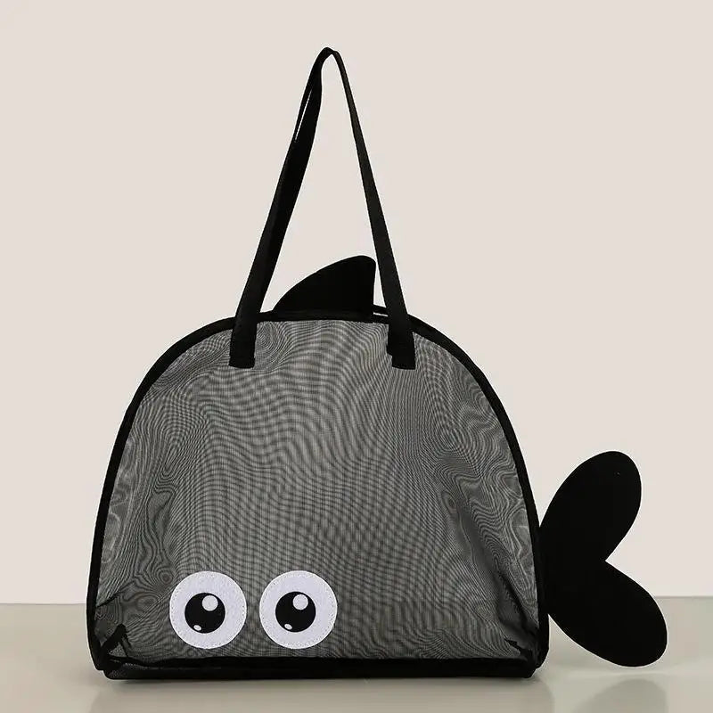Cute Cartoon Large Capacity Storage Bag Foldable Breathable Mesh Sand Digging Toy Organizer Pouch For Travel Outdoor Sports Oasis Select A4