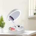 LED Makeup Mirror 10X Magnifying Foldable Travel Mirror Lights Lighted Makeup Mirror Oasis Select White