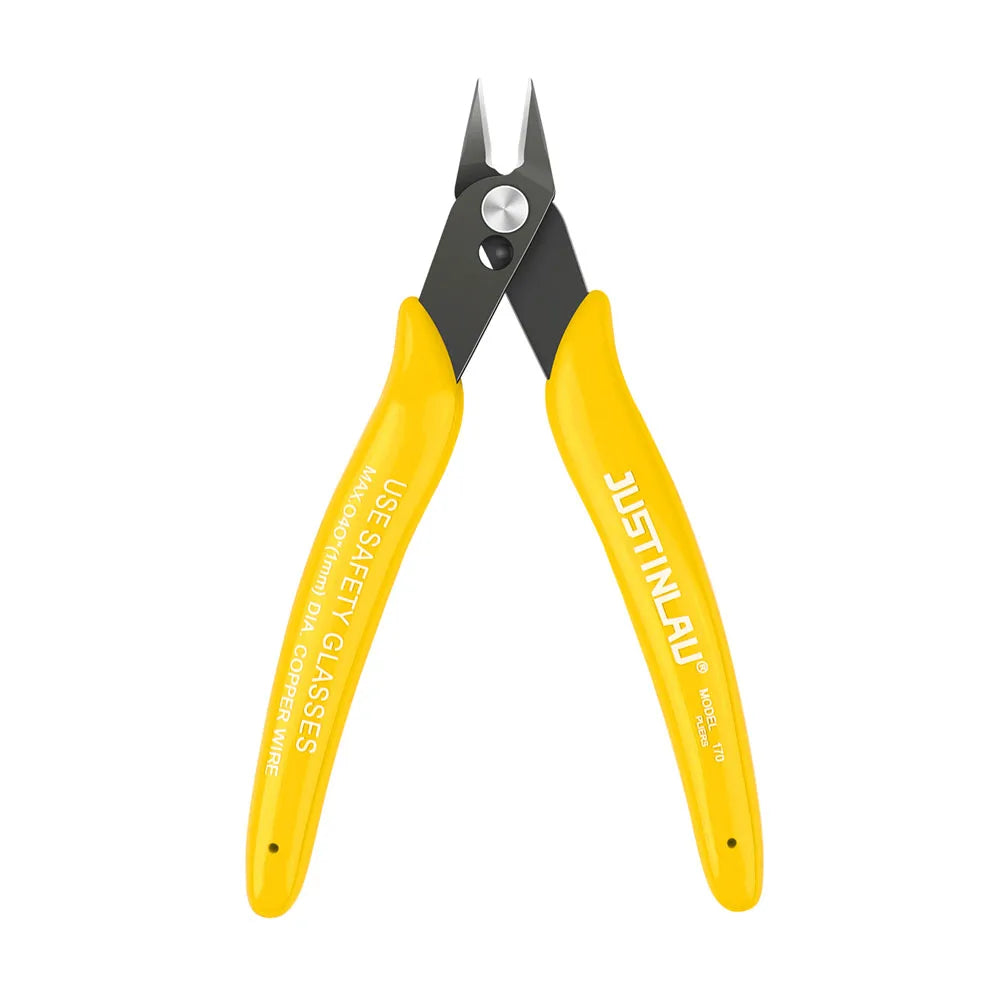 170 Wire Cutter DIY Trimmer Diagonal Side Cutting Cable Nippers Yellow Pliers Hand Mini Snips Flush Nipper Trimmer Hand Tools Oasis Select 1Pc