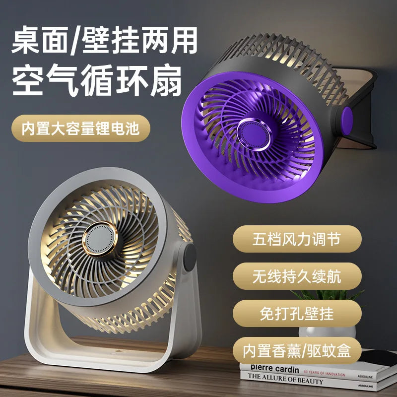 USB Mini Desktop Fan with Aromatherapy & Night Light | 5V