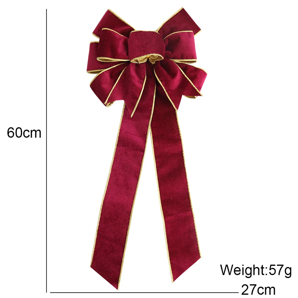 Brand New Christmas Bows Xmas Tree Pendant Home Decor Navidad New Year Red Green Blue DIY Party Supplies Flannelette Oasis Select Burgundy China Mainland