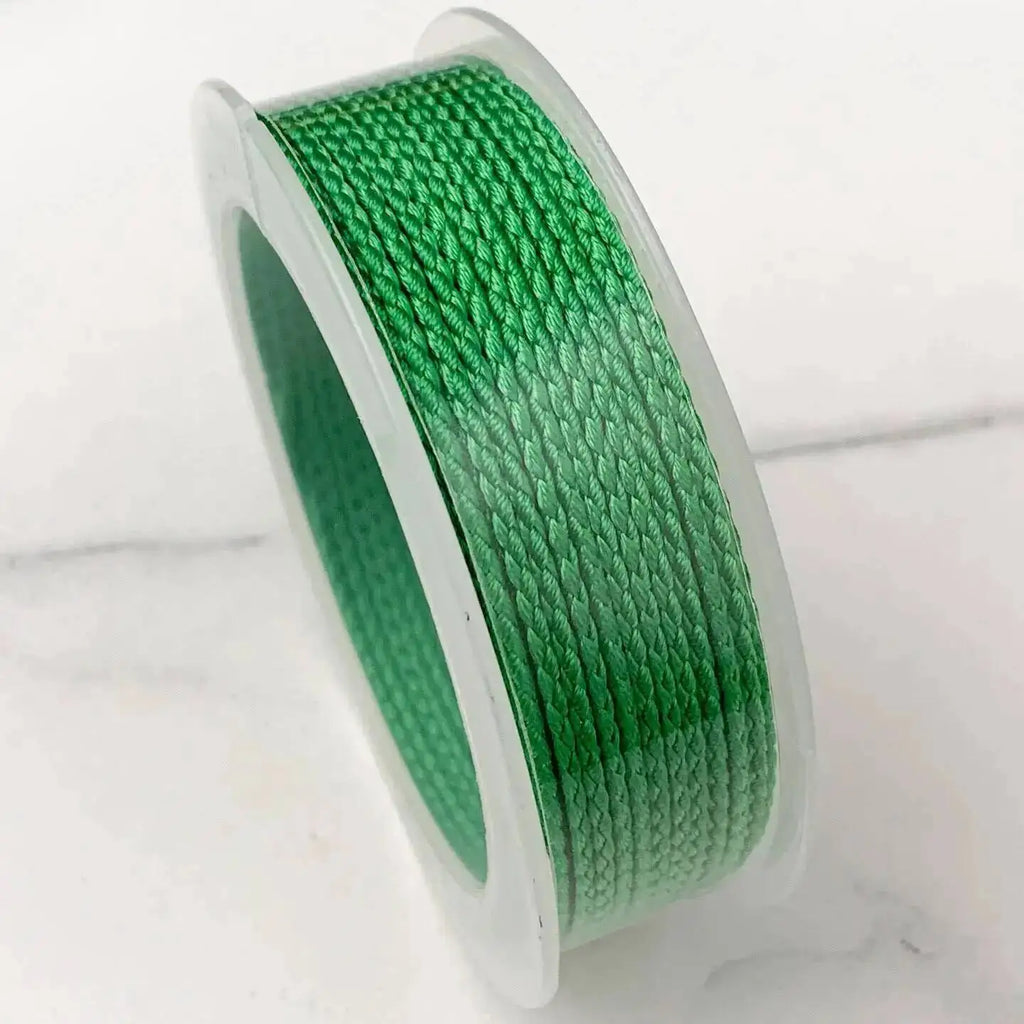 1.5mm 10M Two-Color Braided Cotton Woven Rope Twist Jewelry Line DIY Hand Rope Lanyard Necklace Hanging Cord Oasis Select Emerald Green