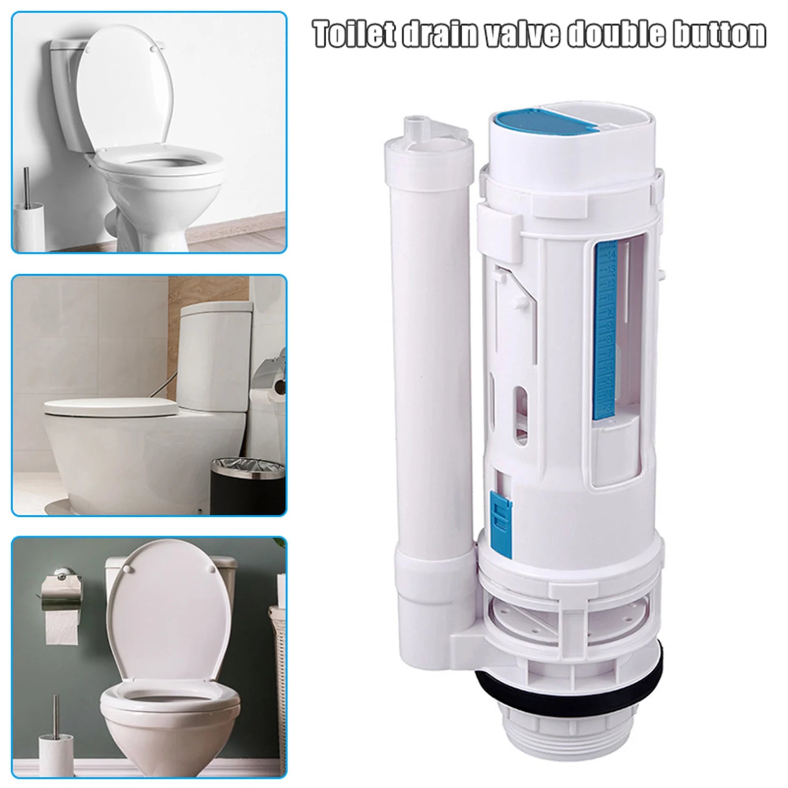 Toilet Dual Flush Valve Easy to Use Water Tank Split Push Button Accessories Suitable for Connected Side Toilet Water Tank Oasis Select
