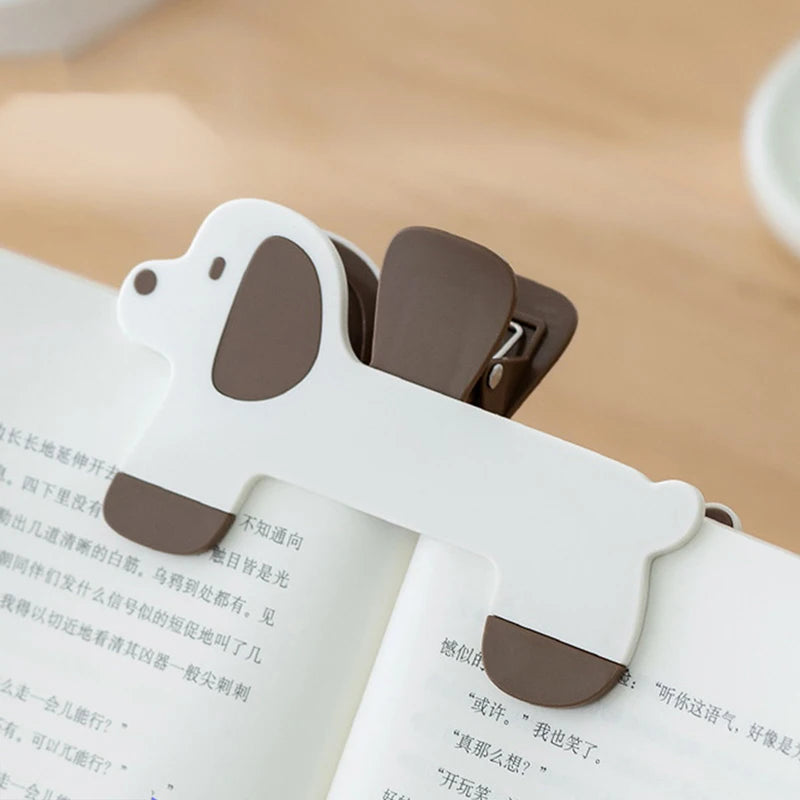 Puppy Shape Plastic Book Clip Simple Reading Auxiliary Fixed Book Clip Bookmark Creative Design Practical Bookstore Note Clip Oasis Select