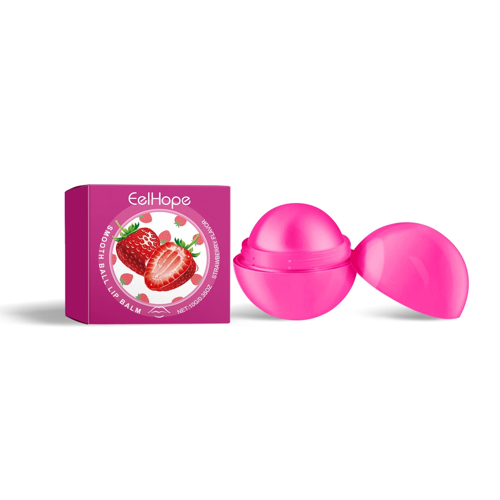 Eelhope Fruity Lip Balm Flavor Smooth Ball Lip Balm Deep Moisturizing Non Greasy Safe for Sensitive Skin Lip Care All Seasons Oasis Select Strawberry