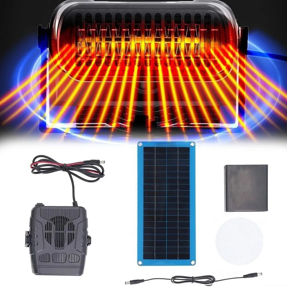 Electric Heater Powered Solar Panel Sunlight 30W Winter Protable Outdoor Camping Car Pets Warmer Drying and Heating Oasis Select