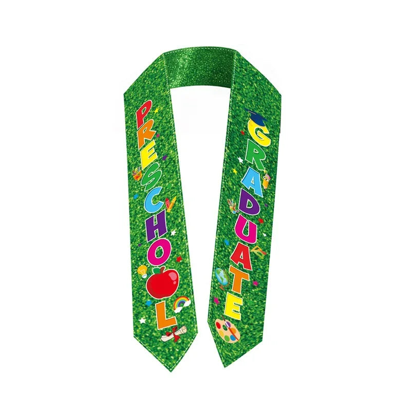 Kindergarten Graduation Stole Shiny Graduation Party Decorations Kids Graduation Sash Unisex For Class Photos Party Decorations Oasis Select Green
