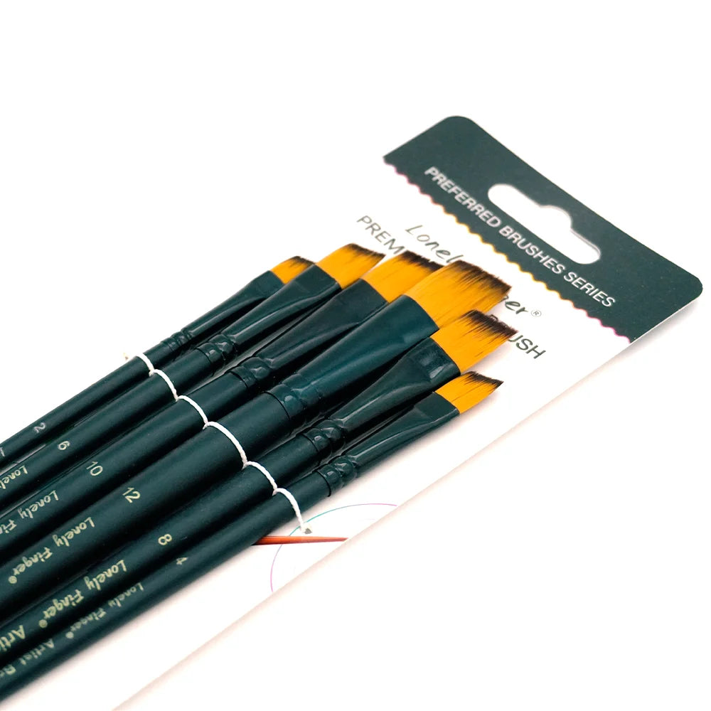 Watercolor Paint Brushes, Nylon Paint Brush Set 6/24Pcs, Artist Paintbrushes for Acrylic Painting, Watercolor Oil Brushes Profes Oasis Select 6 Black Angle