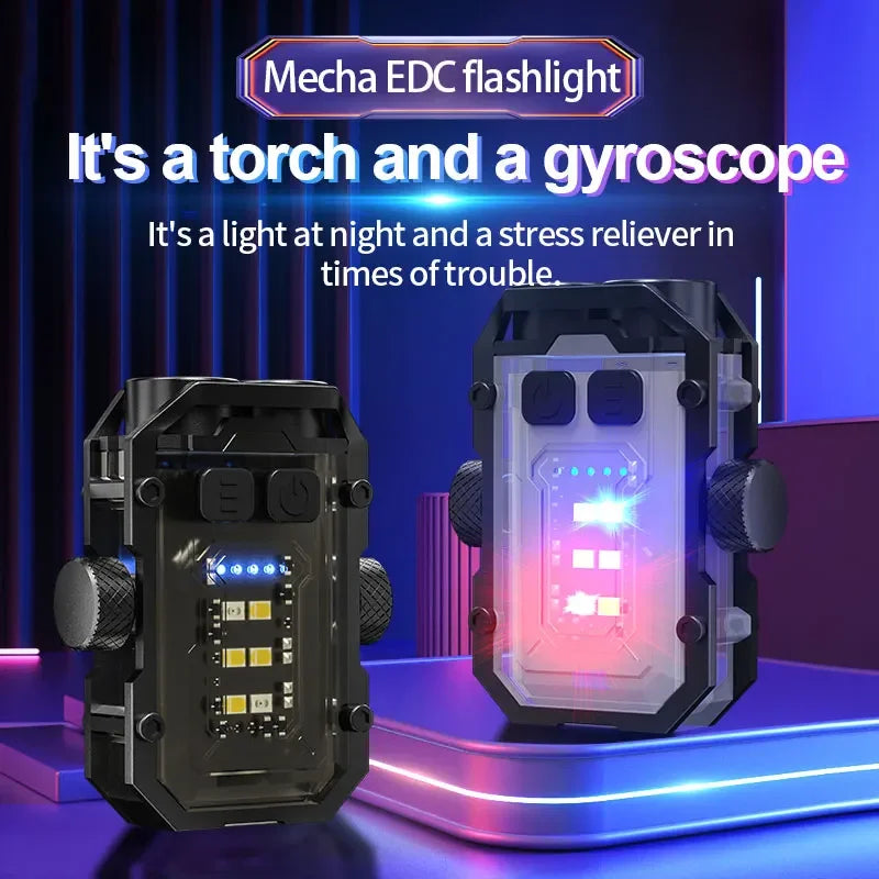 Mini LED Keychain Light Portable Magnetic EDC Flashlight Outdoor Camping Fishing Emergency Work Hat Clip Lamp With FingertipGyro Oasis Select