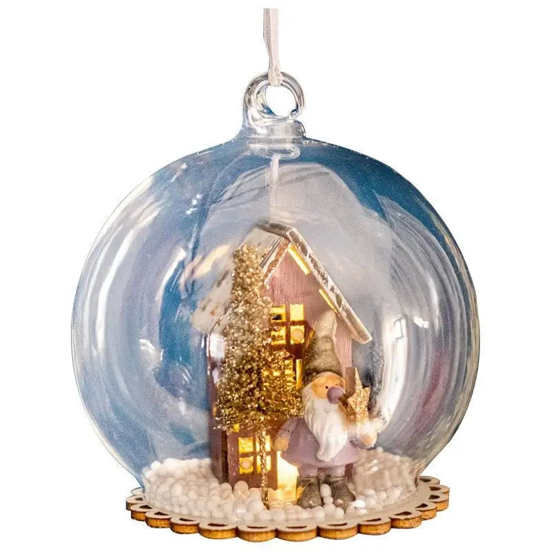 Christmas Micro Landscape Glass Ball Condole Christmas Tree Hanging Light Ball Christmas Decorative Lights Oasis Select
