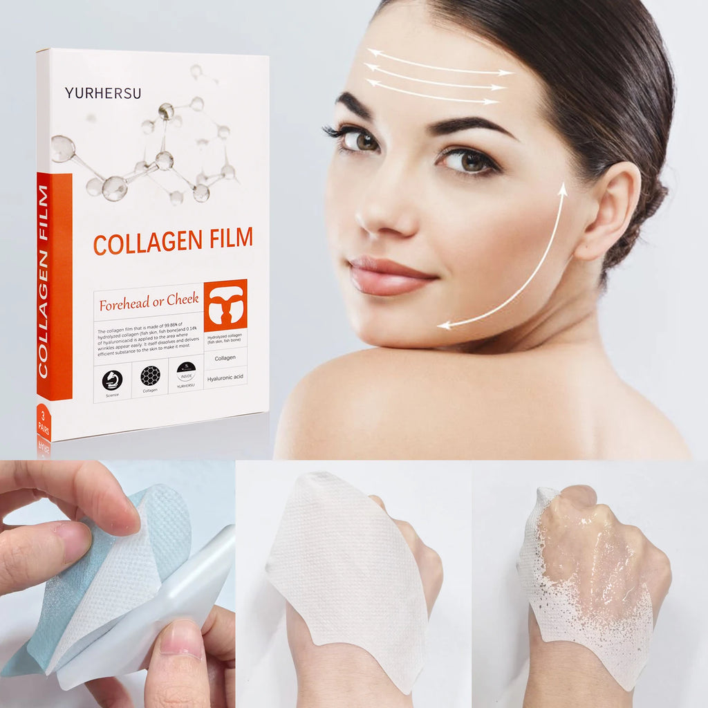 YURHERSU Collagen Soluble Film Mask – Hydrating Essence Patch 3pc Collagen Face Mask Oasis Select Default Title