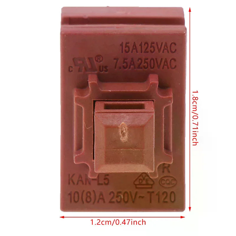 1PC KAN-L5 2Pin self-lock key switch water heater vacuum cleaner switch 7.5A 250VAC button power switch lock switch Oasis Select