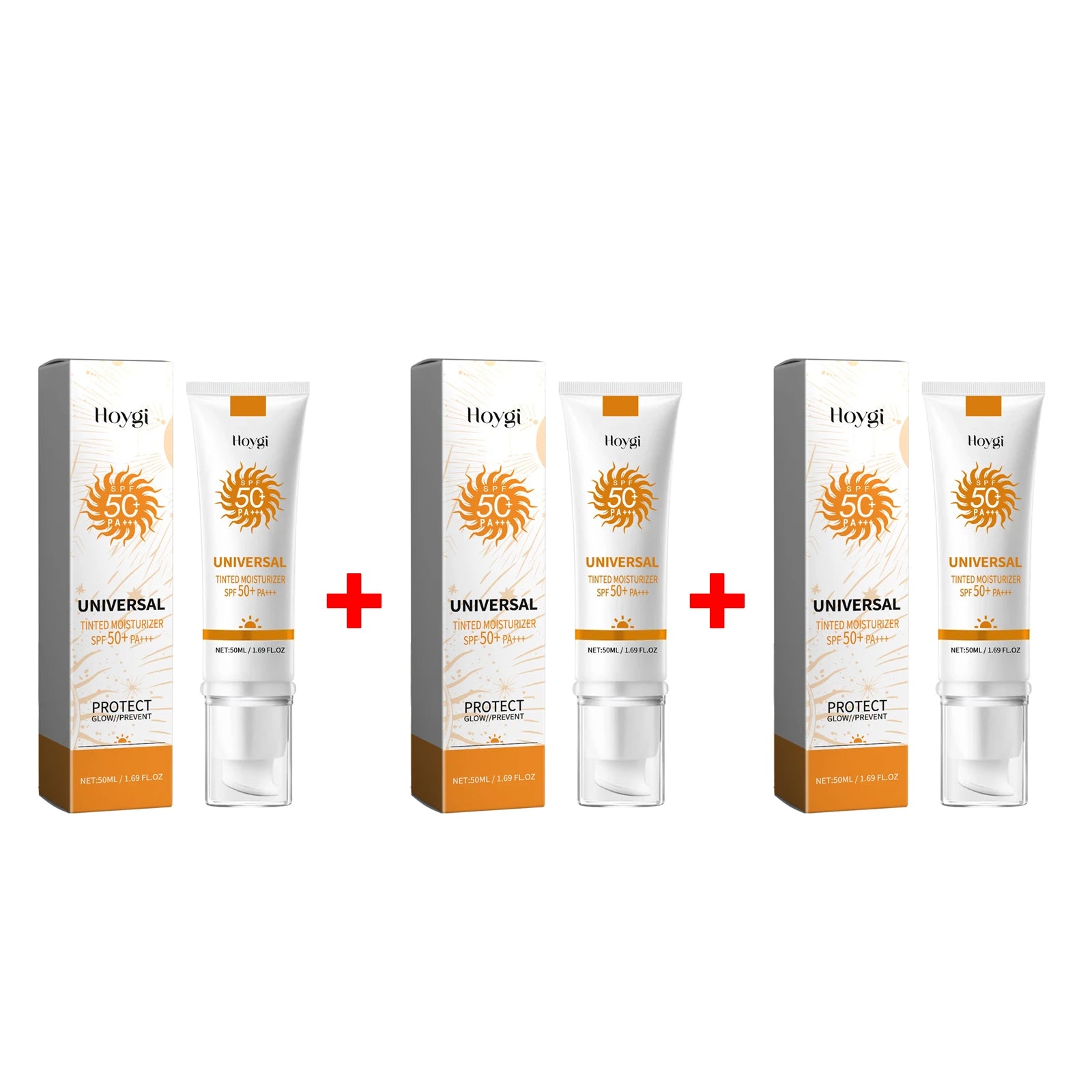 Hoygi SPF50 Sunscreen Brightening Foundation Cream 50ml Sunscreen Foundation Cream Oasis Select 3 X 50ml boxed