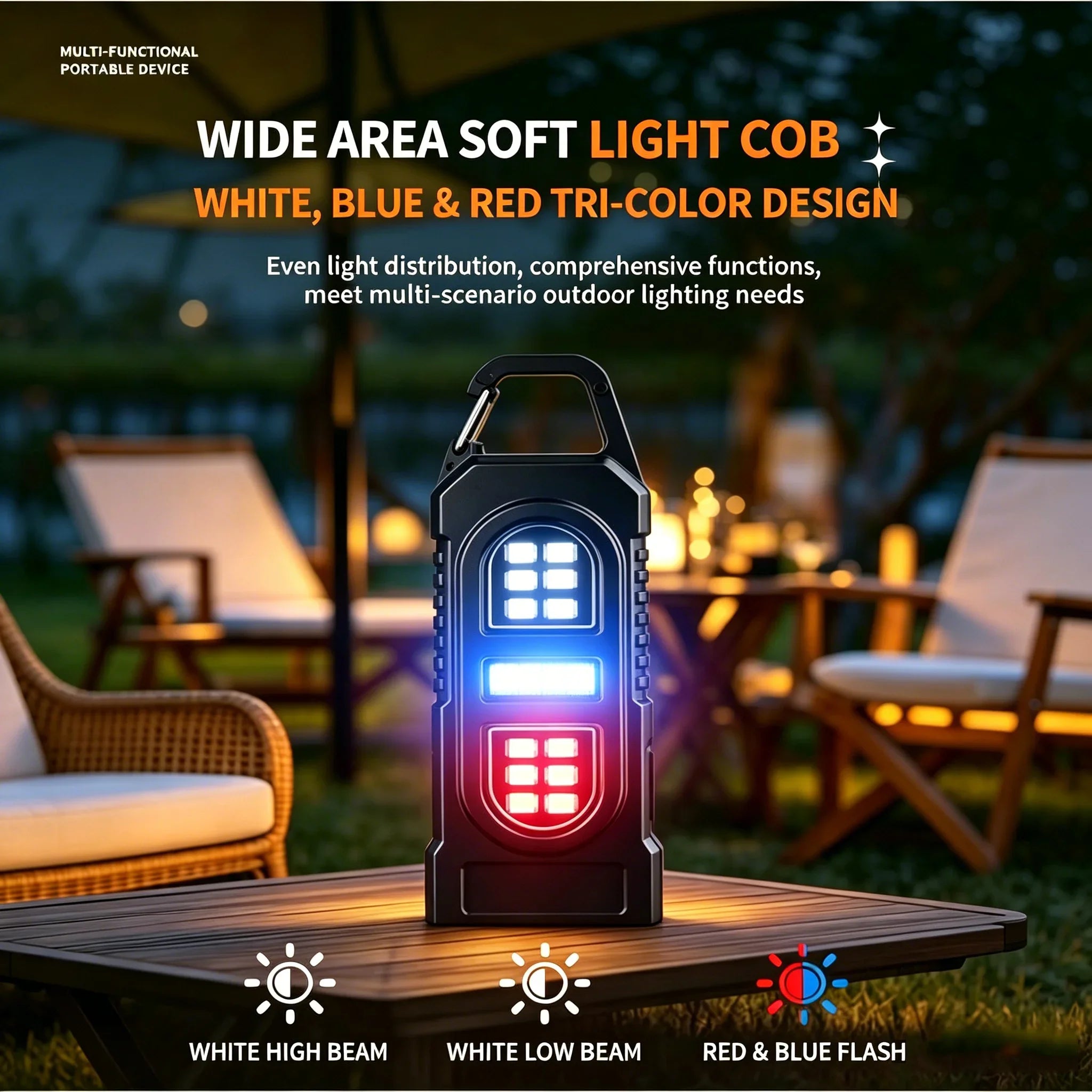 Powerful Mini COB LED Keychain Flashlight USB C Rechargeable Hanging Work Light Waterproof Keyring Camping Walking Pocket Lamp Oasis Select
