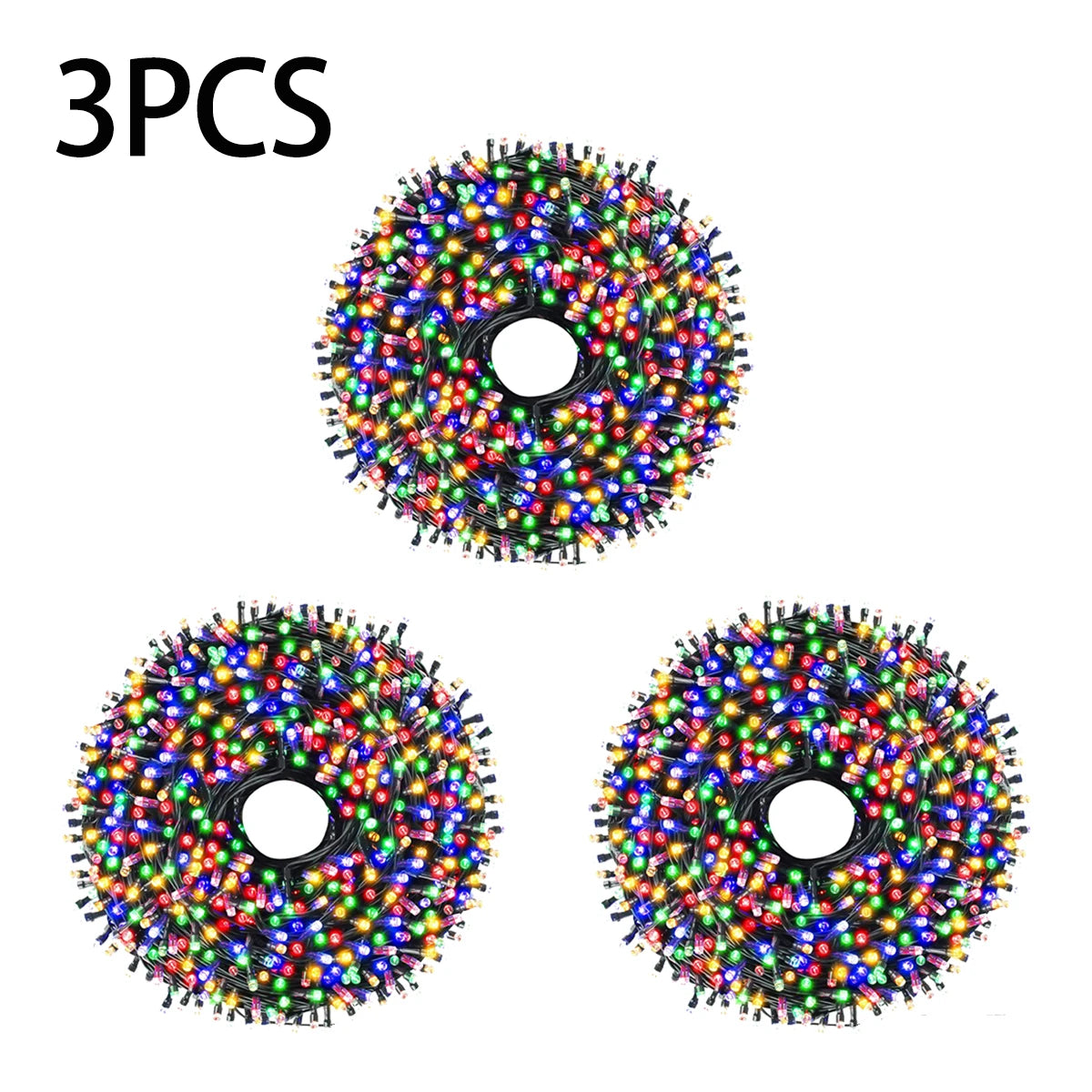 1/2/3Pcs LED String Light 10M/20M/30M Christmas Tree Fairy Outdoor Festoon 220V EU Plug/110V US Plug,Party Decor Lamp CW/WW/RGB Oasis Select 3PCS RGB US Plug 20M
